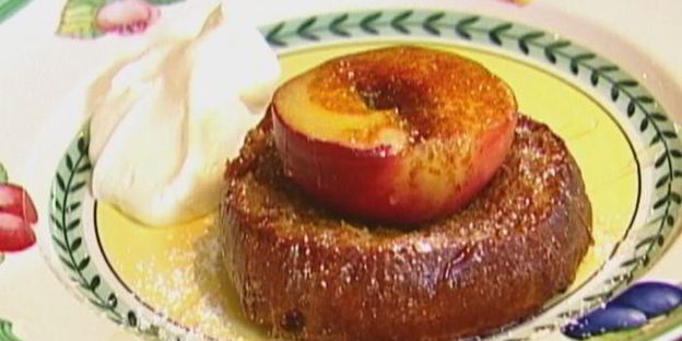 коричные тосты с нектаринами на гриле