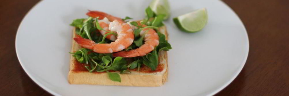 Тосты с креветками