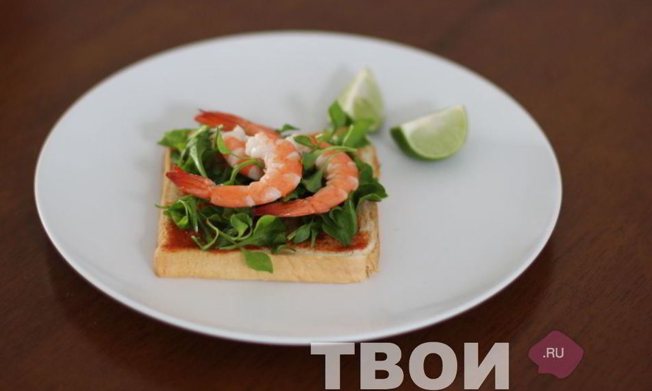 Рецепт тостов с креветками