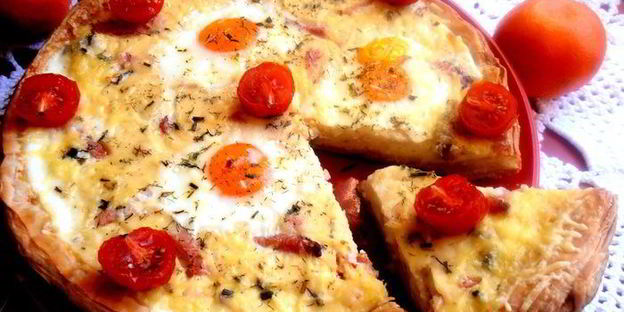 глазунья в съедобной сковородке