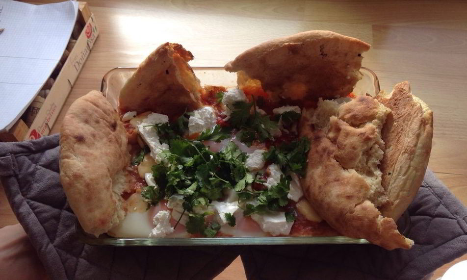 Рецепт шакшуки с лавашом