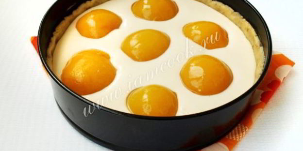 торт яичница с персиками и шоколадом