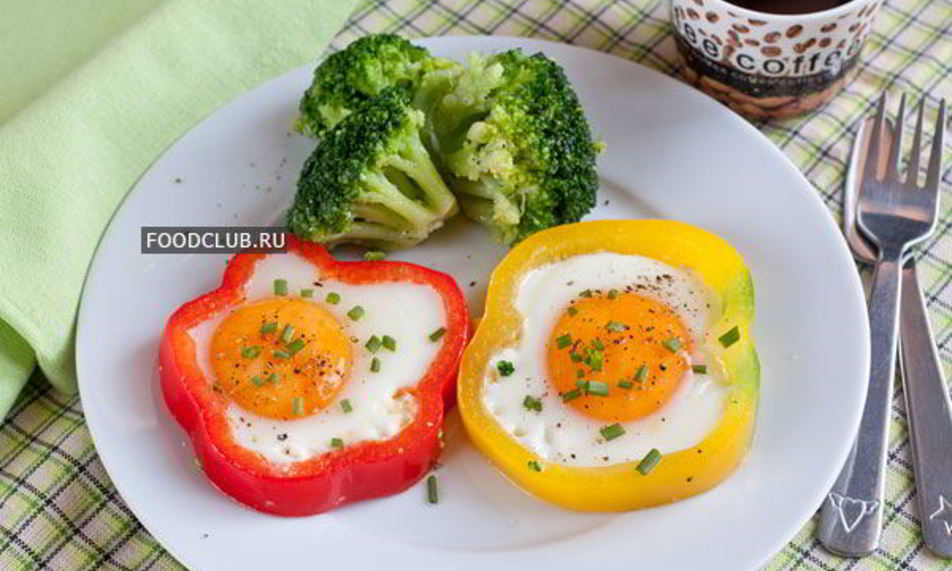 Рецепт яичницы глазунья в перце