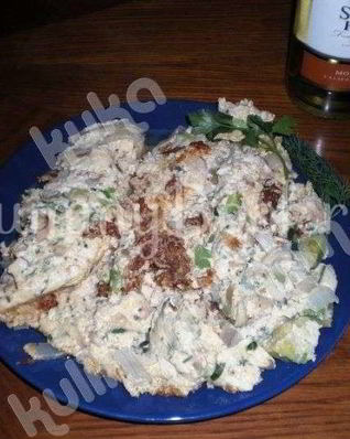 Яичница с грибами и лососем по-калифорнийски