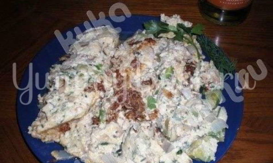 Рецепт яичницы с грибами и лососем по-калифорнийски