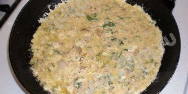 яичница с грибами и лососем по-калифорнийски