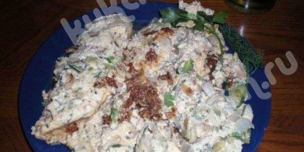 яичница с грибами и лососем по-калифорнийски