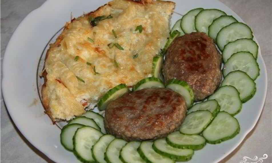 Рецепт яичницы с макаронами