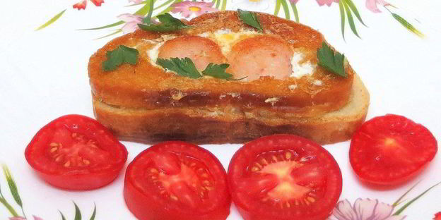 яичница в хлебе