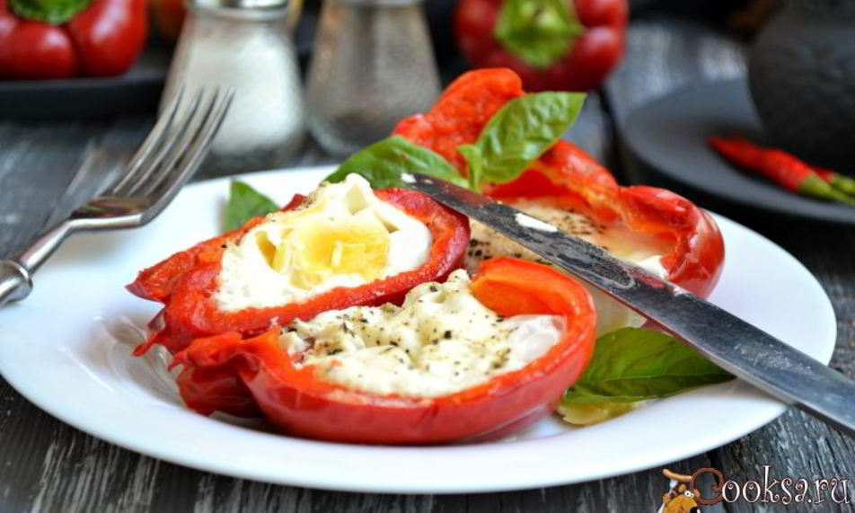 Рецепт яичницы в перце в микроволновке