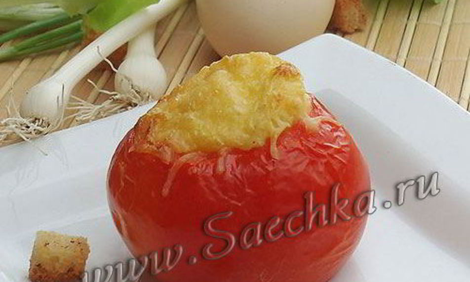 Рецепт яичницы в помидоре