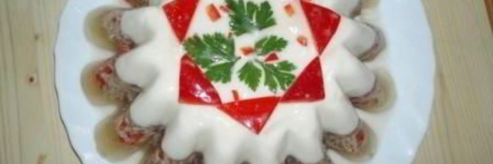 Заливное из курицы с майонезом