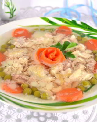 Заливное из курицы со свининой в мультиварке