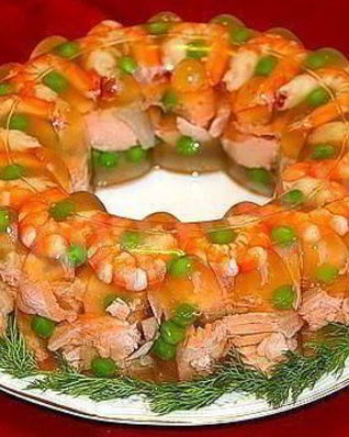 Заливное из семги и форели