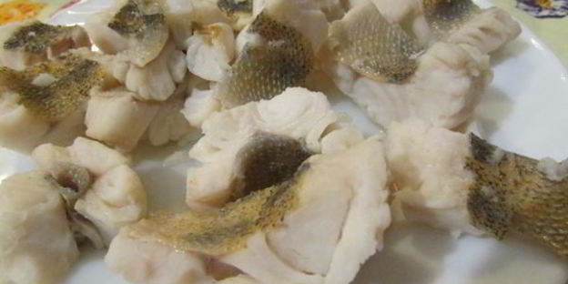 заливное из судака и креветок