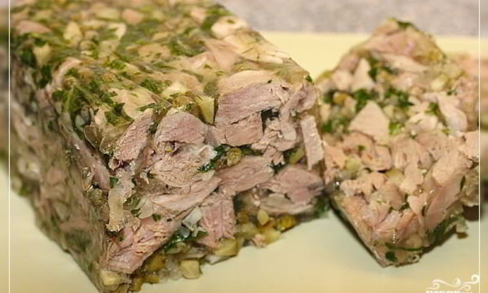 Рецепт заливного из ветчины