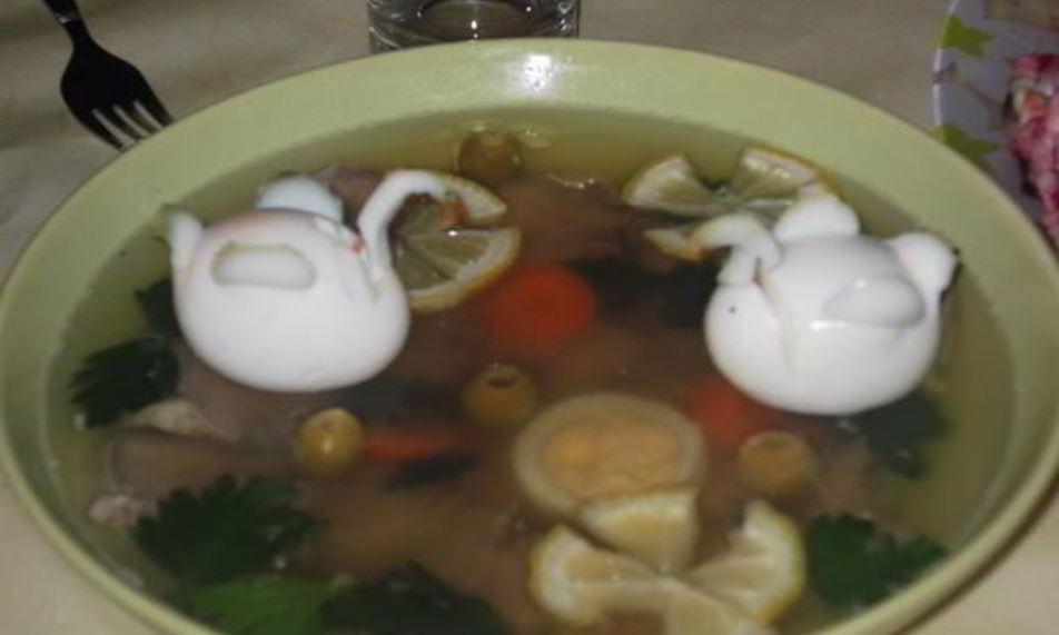 Рецепт заливного лебеди