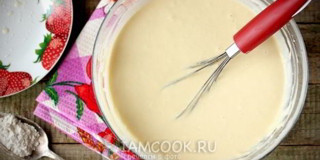 заливное тесто на кефире для пирога