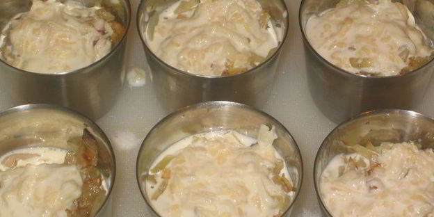 сливочный жульен из белых грибов без муки