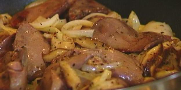 жульен с куриной печенью и грибами