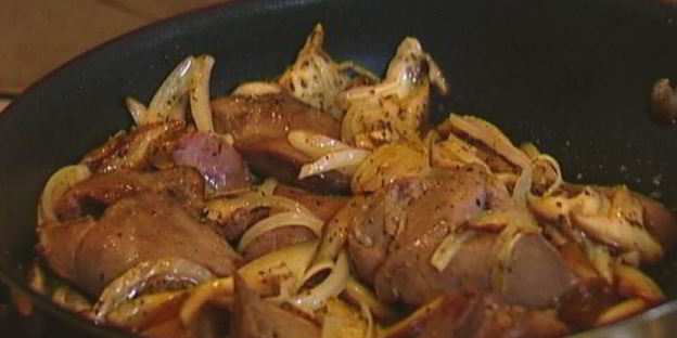 жульен с куриной печенью и грибами