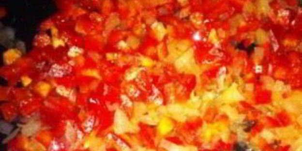 жульен с мидиями и овощами