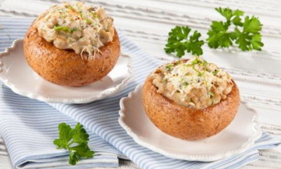 Рецепт жульена с мясным фаршем в булочках