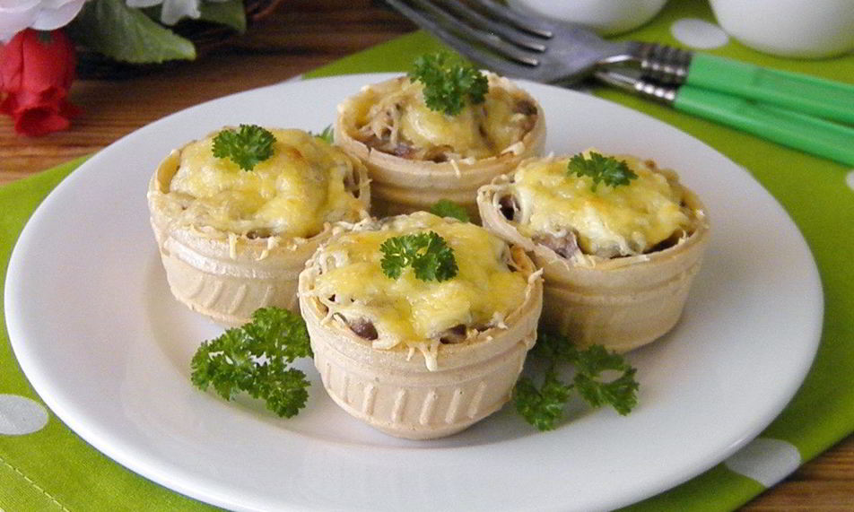 Рецепт жульена в тарталетках с грибами