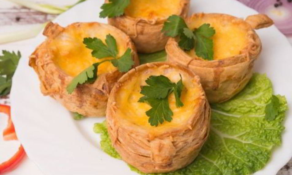 Рецепт жюльена из свежих грибов в слоеном тесте