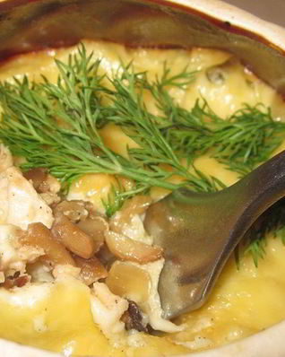 Жюльен с курицей и грибами